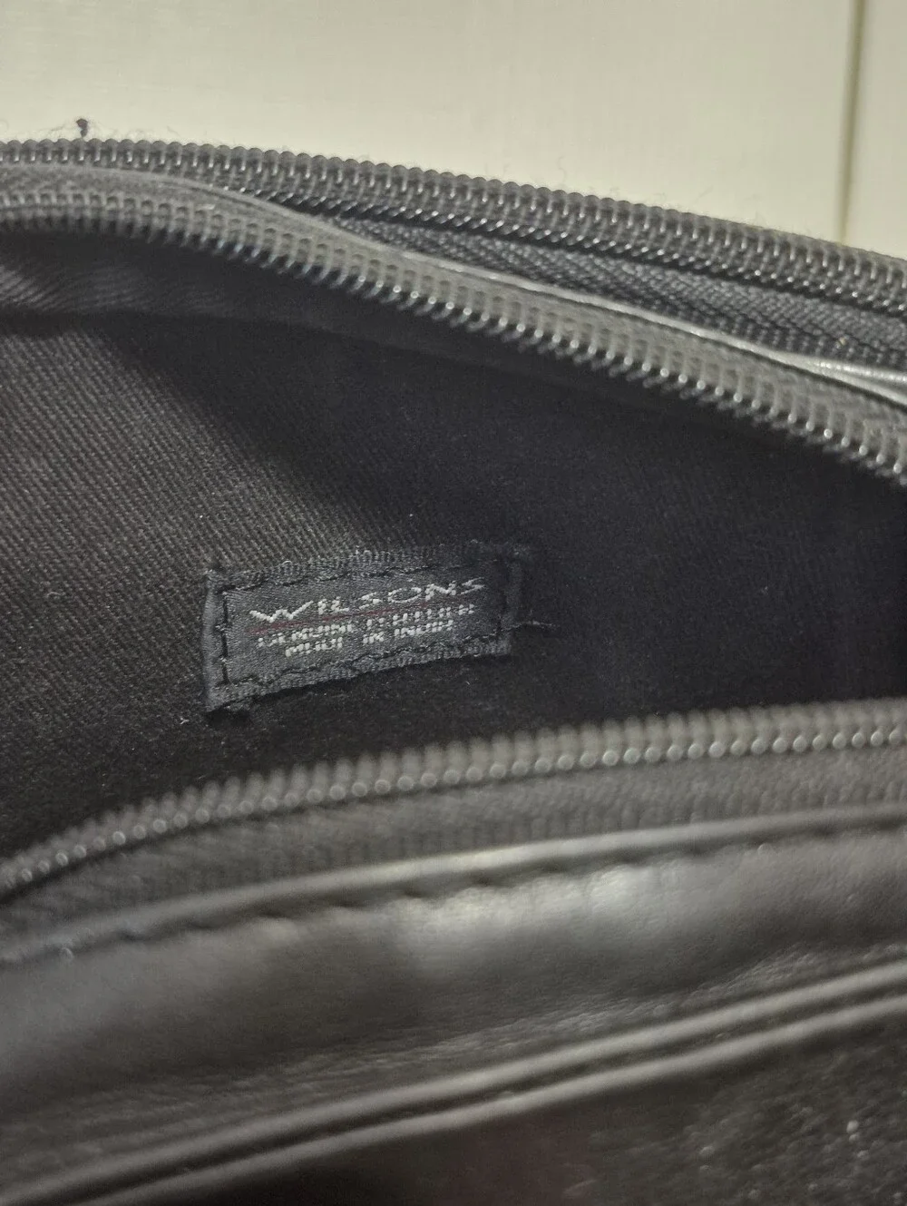 Wilsons Black Leather Organizer Bag